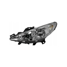 Фара Peugeot 207 06-12 (-9) левая, электро С ПТФ +корректор. DEPO 