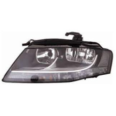 Фара передняя A4 08-12 (B8) левая эл. H7/H7/PY24W/SP13W*2 БЕЛАЯ ВСТАВКА.
