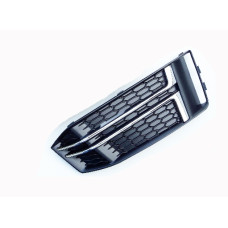 Решетка в бампере правая черная с хром молдинг (S-LINE) AUDI A4 16- (B9)