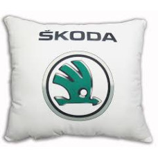 Подушка с логотипом Skoda серая, 30х30 см.