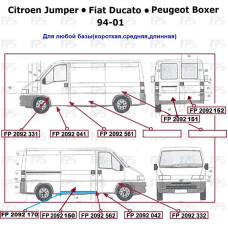 Ремчасть бока Fiat Ducato, Citroen Jumper, Peugeot Boxer (94-02) правая-левая - выс 40 см