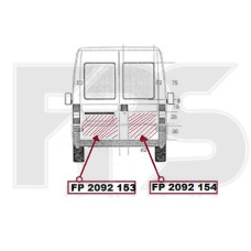 Ремчасть задней двери Fiat Ducato, Citroen Jumper, Peugeot Boxer 94-02 - нижняя 43 см, левая