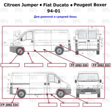 Арка заднего крыла Citroen Jumper, Fiat Ducato, Peugeot Boxer 94-10 длинная база - правая 