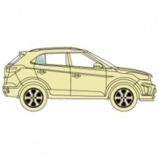 Стекло боковое Citroen C1 2005-2014 правое заднее кузовное 3 двери.