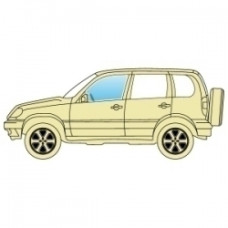 Стекло боковое Toyota Land Cruiser 1998-2008 J10 переднее левое.